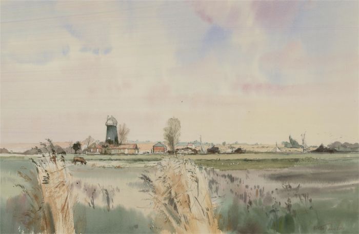 Keith Johnson (1931-2018) - Contemporary Watercolour, Norfolk Village