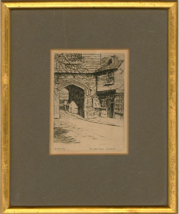 Mabel Oliver Rae (1868-1956) - Etching, The Gate House, Rochester