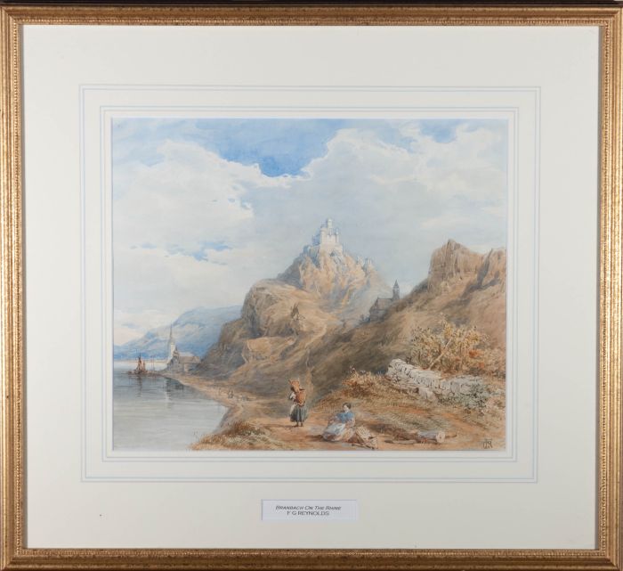 Frederick George Reynolds Snr. (1828-1921) - Watercolour, Braubach on the Rhine