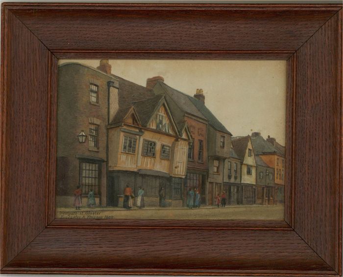 E.A. Evacustes Phipson (1854-1931) - 1902 Watercolour, Westgate St., Gloucester