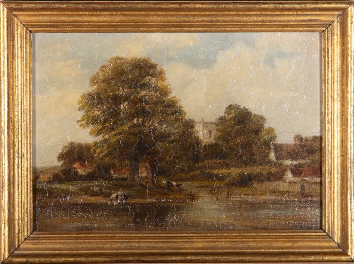 Late 19th Century Oil - Bucolic Village Life