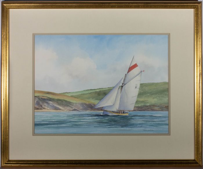 John Watson - Contemporary Watercolour, Gaff Cutter