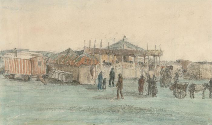 Mid 20th Century Watercolour - A Day at the Fair