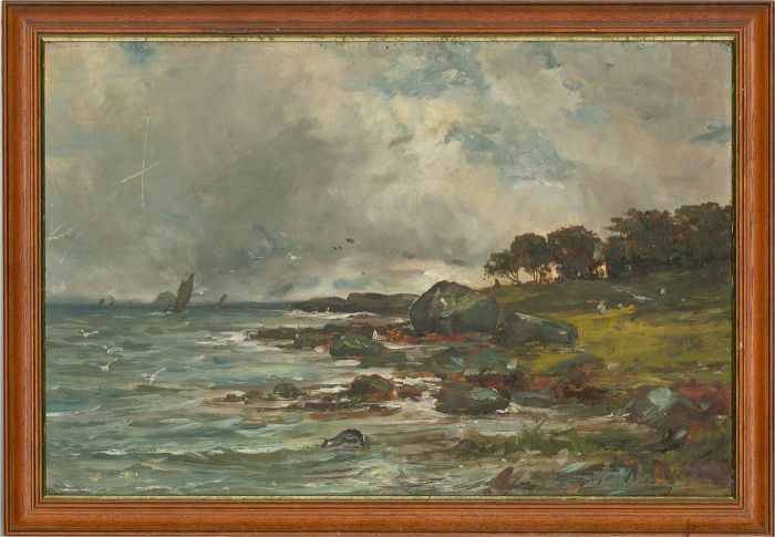 Mid 20th Century Oil - Stormy Sea