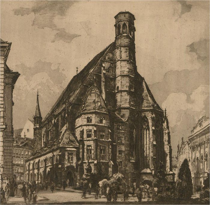 Late 19th Century Etching - German Cloth Hall