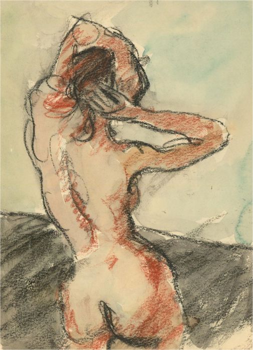 Ronald Olley (b.1923) - 20th Century Watercolour, Seated Nude Figure