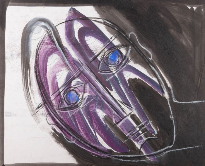Mircea Marosin (1921-2007) - Contemporary Mixed Media, Unhappy In Purple