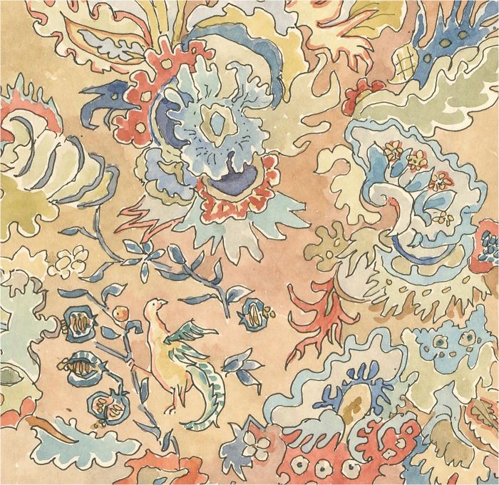 Jill Dickin - 1996 Watercolour, Floral Shapes