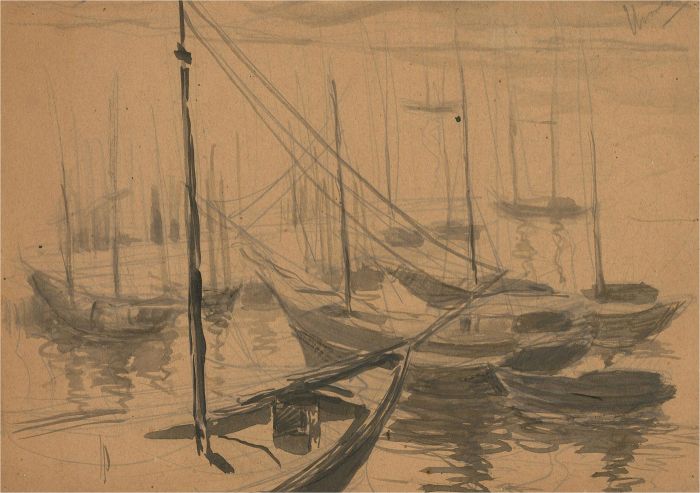 Russian School Mid 20th Century Watercolour - Boats