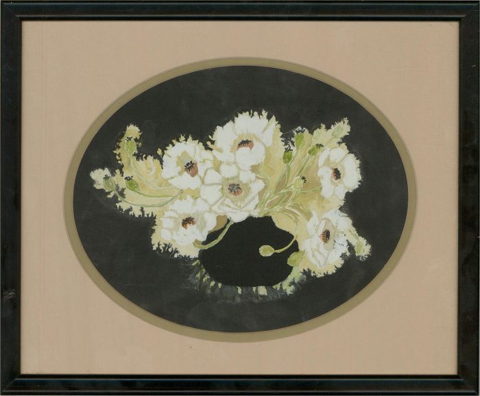 Florence Miller - 20th Century Gouache, White Poppies