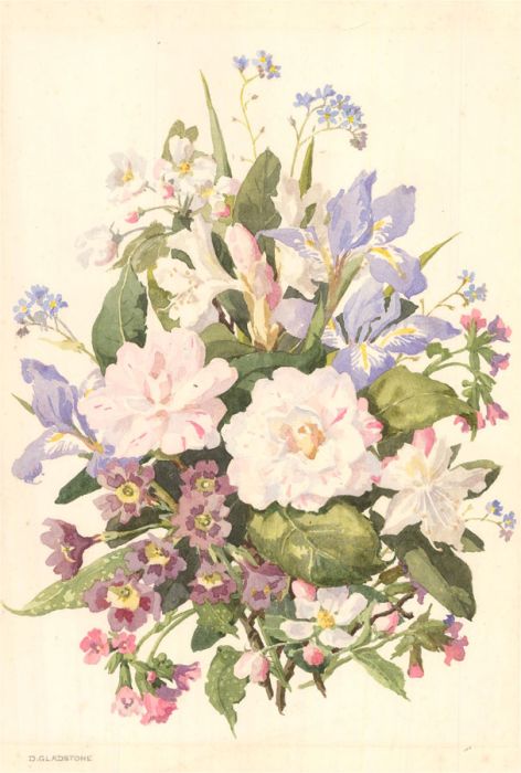 D. Gladstone  - 20th Century Watercolour, Floral Bouquet