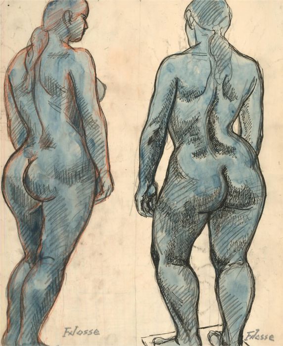 Francois Xavier Josse (1910-1991) - 20th Century Watercolour, Nude Studies