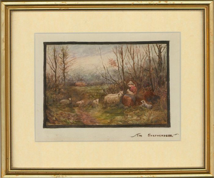 Late 19th Century Watercolour - The Shepherdess