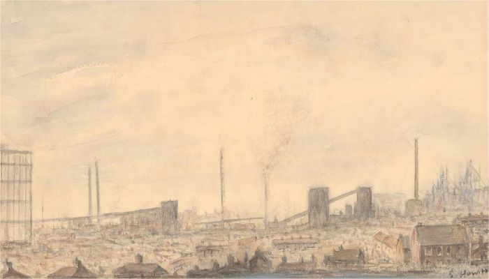 S. Howlh - Signed Mid 20th Century Watercolour, Industrial Scene