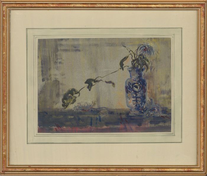 A. Dean - 1942 Watercolour, A Blue Vase