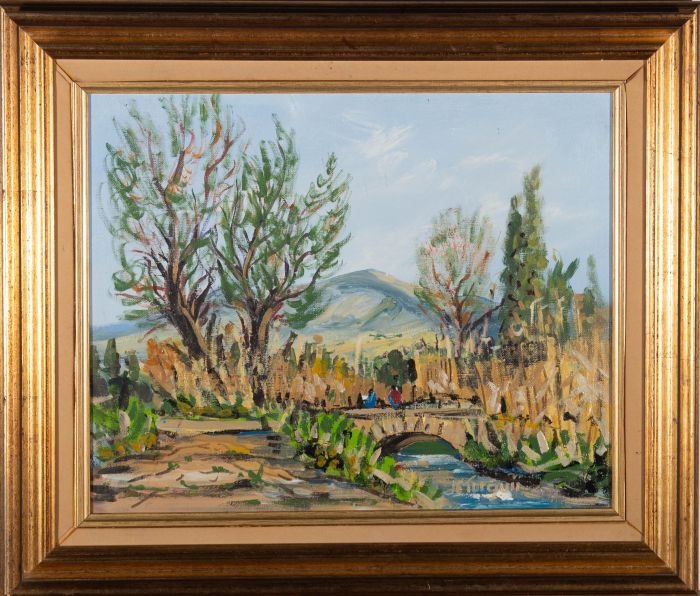 Jean-Eric Turquin (b.1950) - 20th Century Oil, Figures on Arch-Bridge