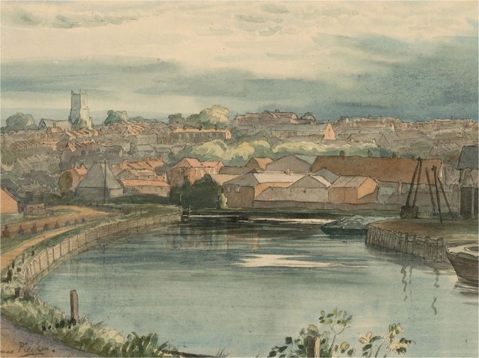 Thomas Pilcher  - 1959 Watercolour, Wensum River, Norwich
