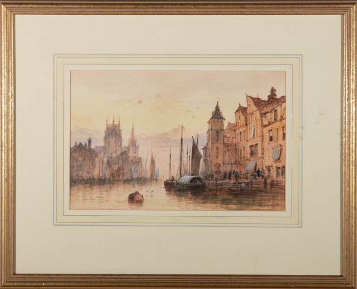 Early 20th Century Watercolour - French Harbour Town
