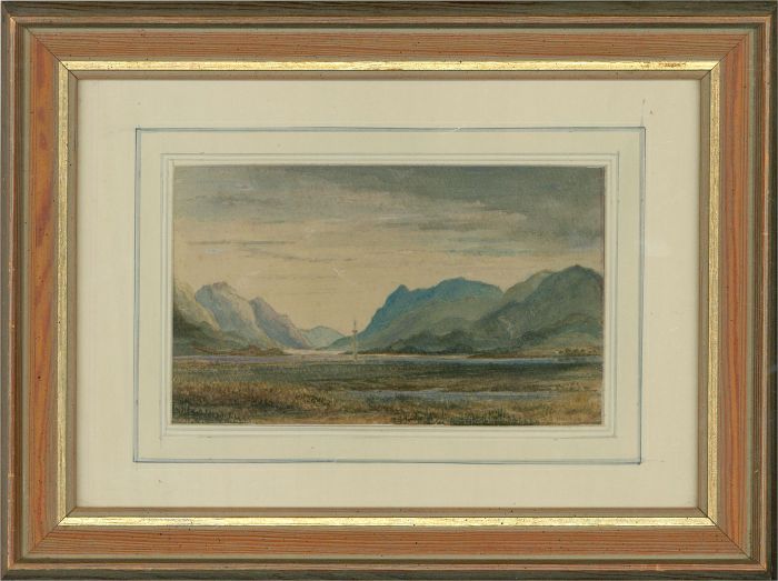 Thomas B. Horner - 1866 Watercolour, Glenfinnan Monument, Head of Loch Shiel