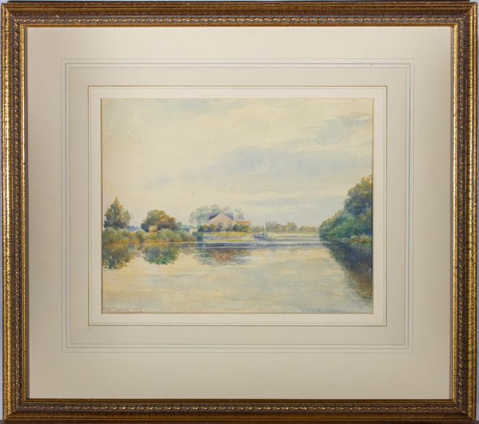 Arthur William Turner (1856-1919) - 1915 Watercolour, Tranquil River