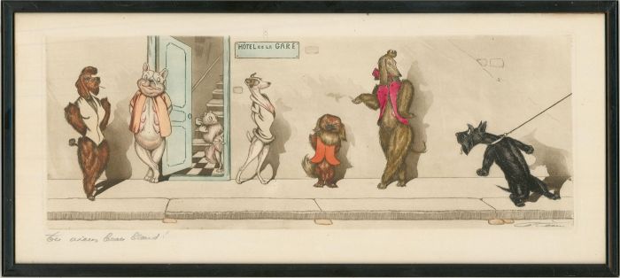 After Boris O'Klein (1893-1985) - Mid 20th Century Etching, Tu Viens Beau Blond