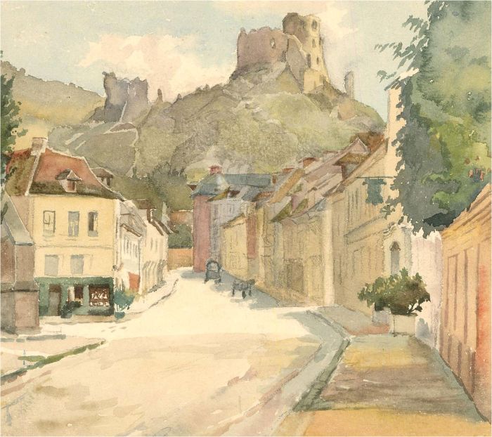 1908 Watercolour - Château Gaillard