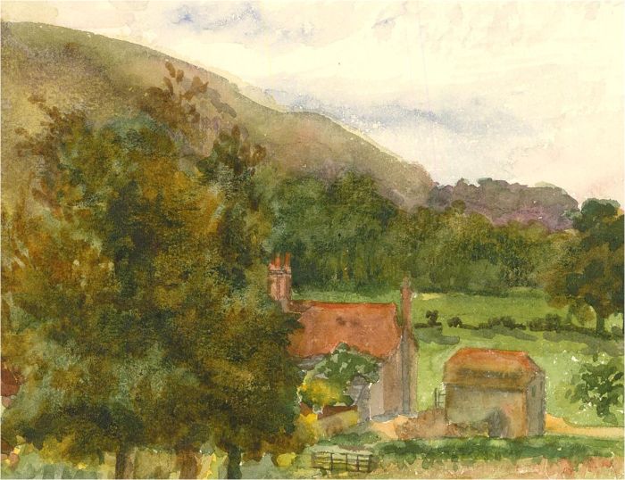 Early 20th Century Watercolour - Farmhouse