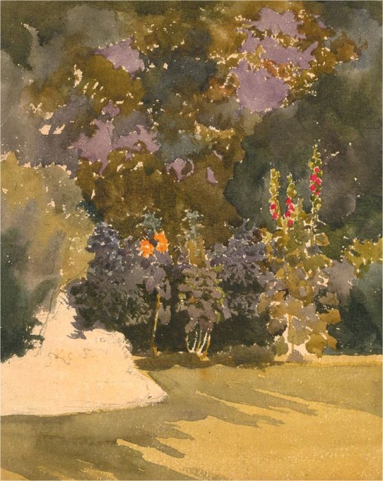 Early 20th Century Watercolour - Garden Study
