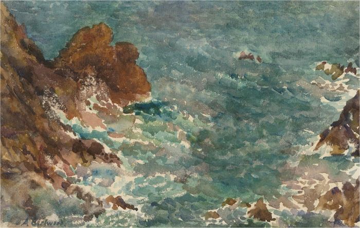 Early 20th Century Watercolour - Crashing Waves