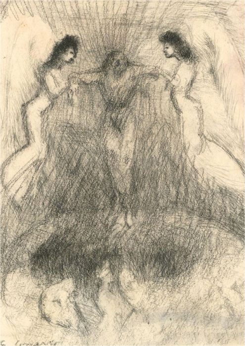 Edouard Joseph Goerg (1893-1969) - Etching and Conte Drawing, Ascension of Jesus