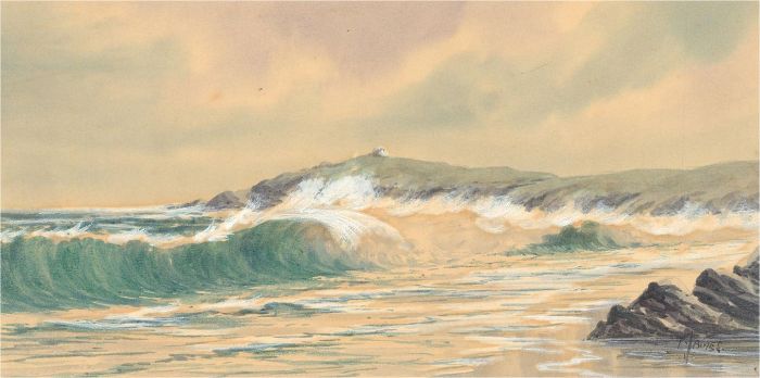 I. James - 20th Century Watercolour, Crashing Waves