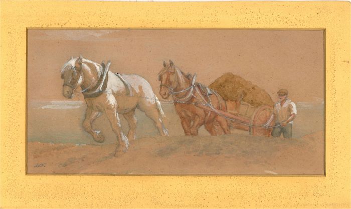 Anton Lock (1893-1971) - Mid 20th Century Watercolour, Drawing the Wagon