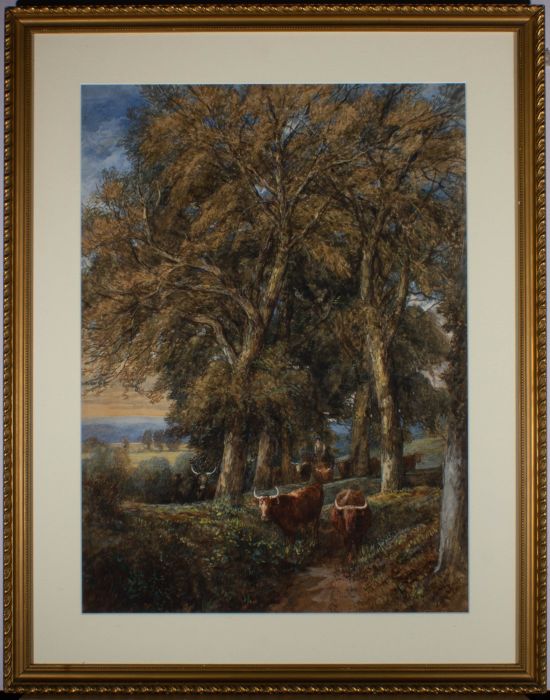 William Taunton (1834-1907) - 1969 Watercolour, Drover and Cattle