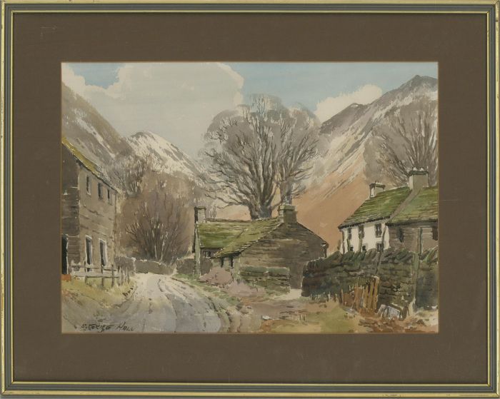 E. Grieg Hall - Mid 20th Century Watercolour, Snowy Mountains
