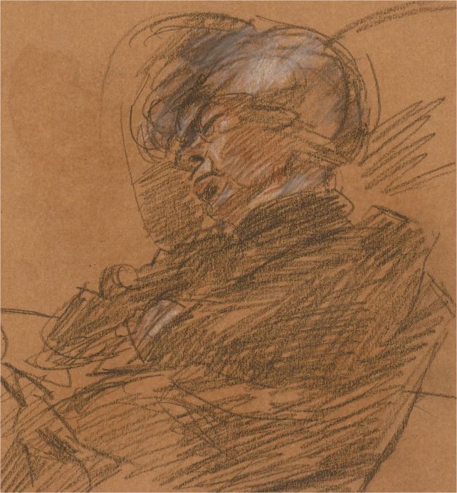 Ronald Olley (b.1923) - Double-Sided 20th Century Charcoal Drawing, Sleeping Man