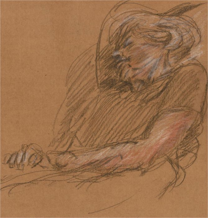 Ronald Olley (b.1923) - 20th Century Charcoal Drawing, Sleeping Figure