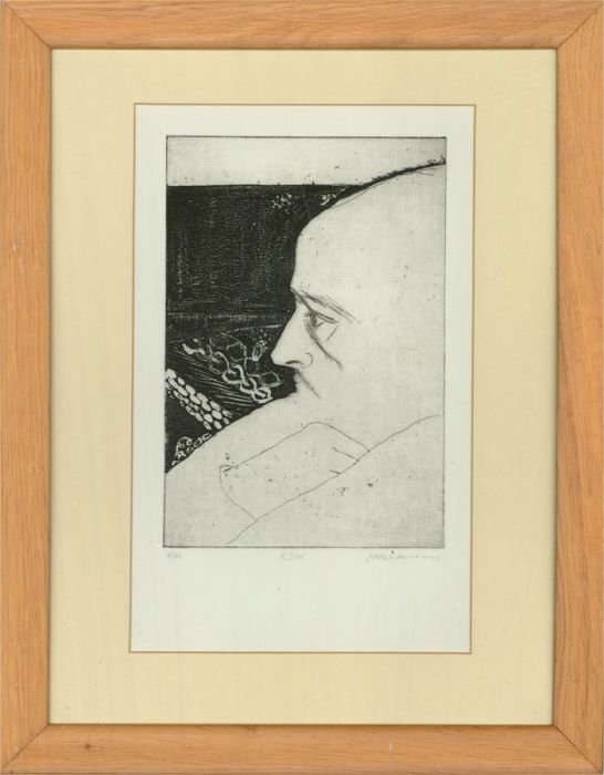 Jane Lawrence - 20th Century Etching, Deep In Thought