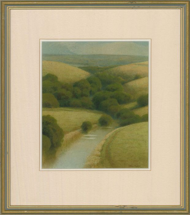Kevin Hughes - 20th Century Watercolour, Green Valley