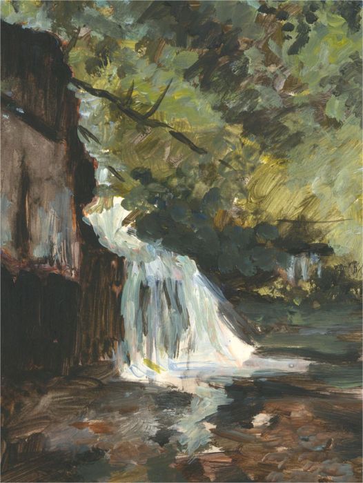 Diana M. Perowne (1934-2020) - 20th Century Oil, Waterfall Scene