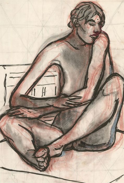 Francois Xavier Josse (1910-1991) - 20th Century India Ink, Looking Away