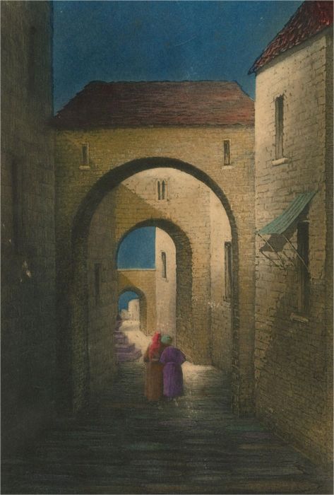 Early 20th Century Aquatint - Moonlight In The Street