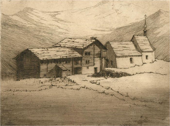 1920 Etching - Riederalp