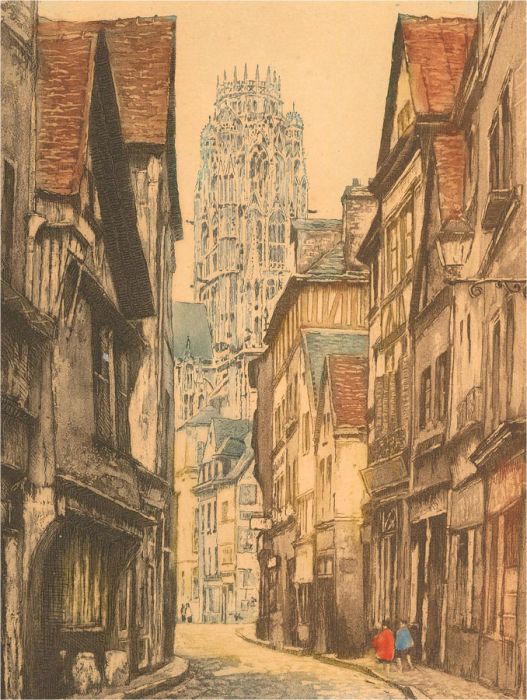 Early 20th Century Etching - Rue Damiette