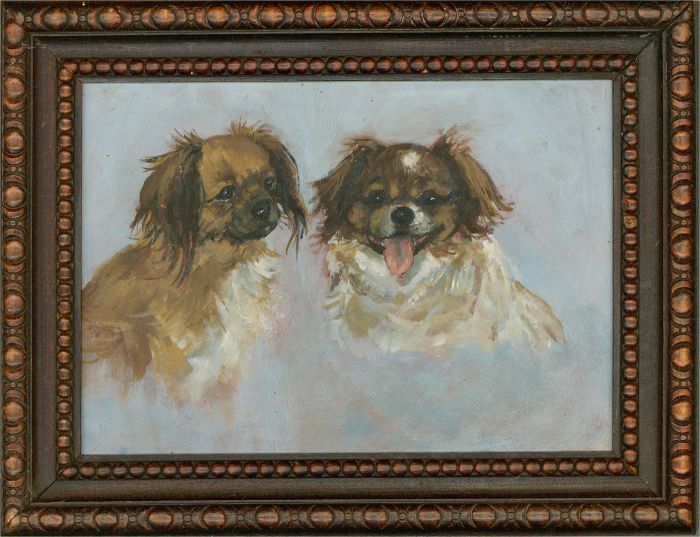 P. Weare - Contemporary Oil, Two Pekingese