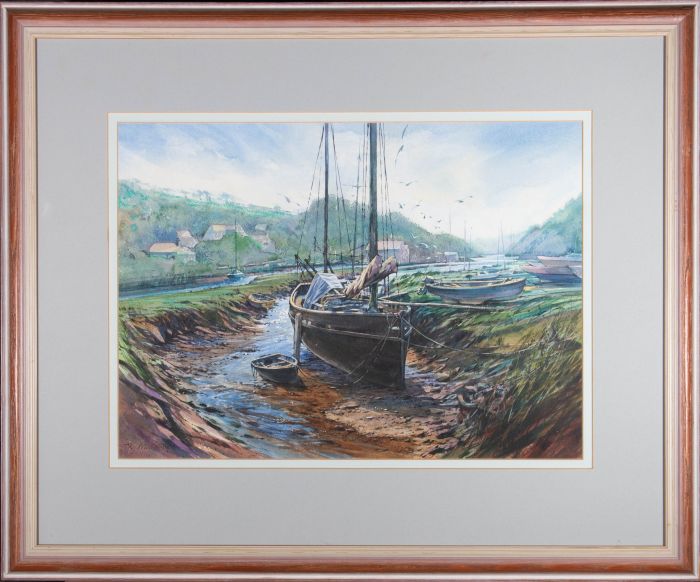 Tony Williams RSMA - 20th Century Watercolour, Estuary Scene
