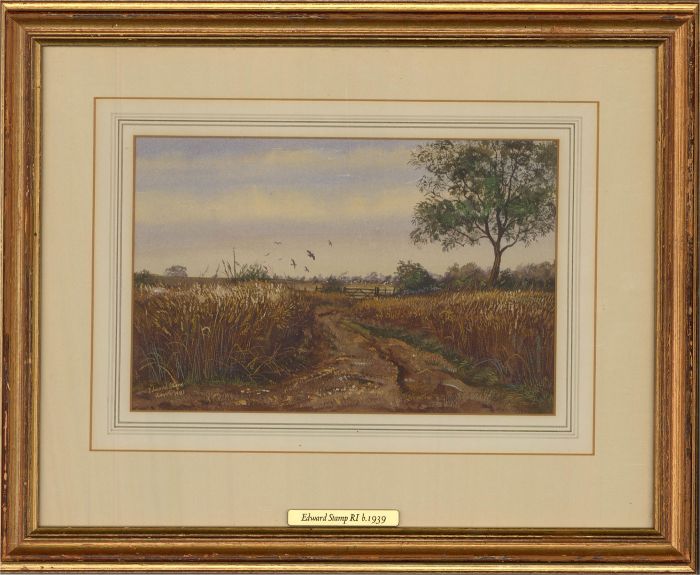 Edward Stamp RI (b.1939) - 1981 Watercolour, Track Through Corn, Swanbourne