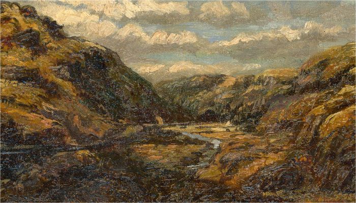 Raymond Dearn (1858-1925) - Early 20th Century Oil, River Gorge