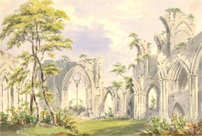 Early 19th Century Watercolour - Ruins of Netley Abbey