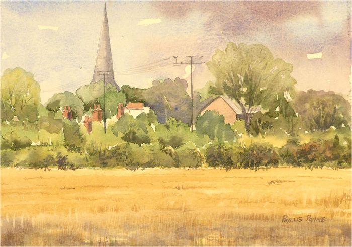 Phyllis Payne  - 20th Century Watercolour, Box Mill Meadows, Halstead