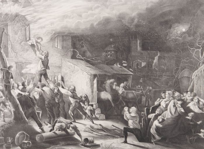 D. Wiest after H.P. Parker - Late 19th Century Lithograph, Rescue of John Wesley